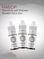 Набор пигментов для татуажа бровей Face (3 шт.)