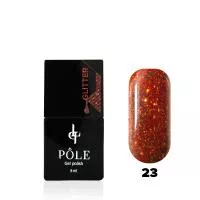 Гель-лак POLE - Glitter №23 - спелый нектарин (8 мл.)