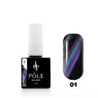 Гель-лак POLE - кошачий глаз 5D №01 – фиолетовый и бирюза (8 мл.)