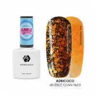 Гель-лак Bubble gum с цветной неоновой слюдой №03 веселый мандарин, ADRICOCO, 8 мл