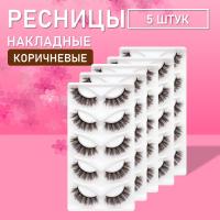 Коричневые накладные ресницы Zong 18  5 шт