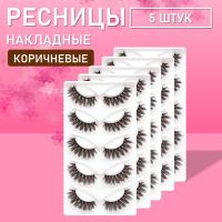 Коричневые накладные ресницы Zong 17  5 шт